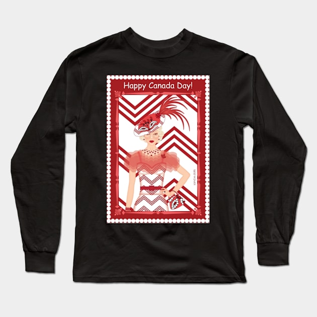 Happy Canada Day! Graphic Long Sleeve T-Shirt by KendalynBirdsong